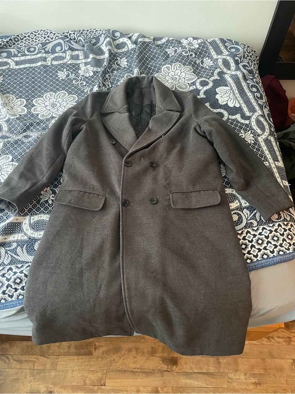 CJ grey double breasted overcoat